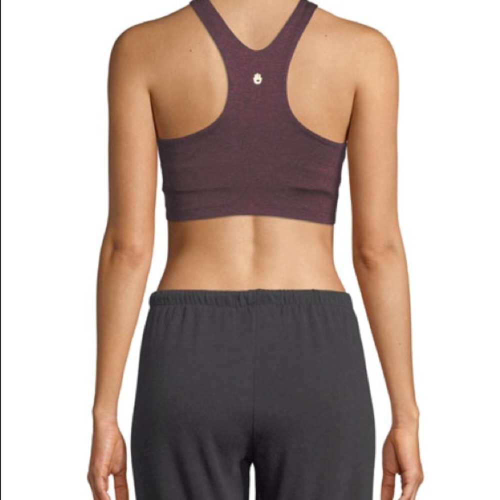 Spiritual Gangster Varsity Tech Crop Bra - Maroon - Picture 5 of 6